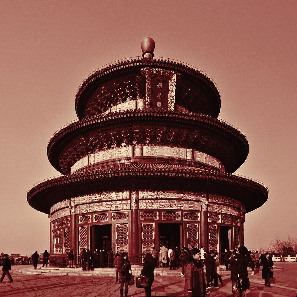 The Hall of Prayer for Good Harvests at the Temple of Heaven, Beijing, in duotone grade